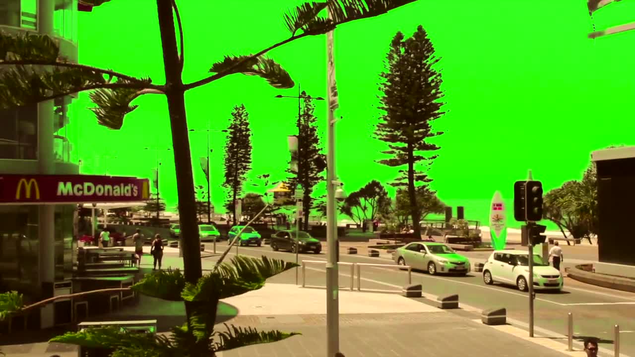 Green Screen Surfers Paradise Beach