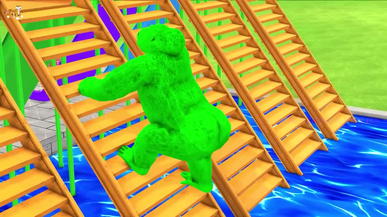 Cow Elephant Lion Gorilla Tiger TRex 3d Animal Long Slide Game Funny 3d Paint Animals Cage Game