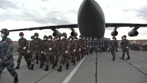 PLA Equipment Arriving in Orenburg, Russia For The Peace Mission 2021 Exercise
