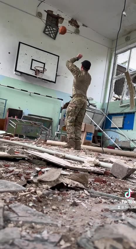 Ukrainian Shooting Basketball Inside a Russian "Strategic Military Target"