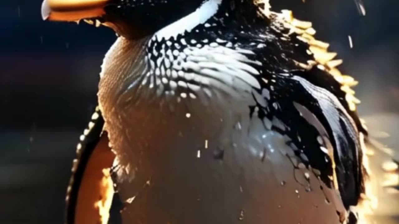 beautiful cute Pinguin in the sunshine at the beach