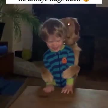 When the dog hugs the baby