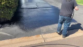 Professional Asphalt Spray Sealing: “The Difficult Customer One” Top Coats Pavement Maintenance