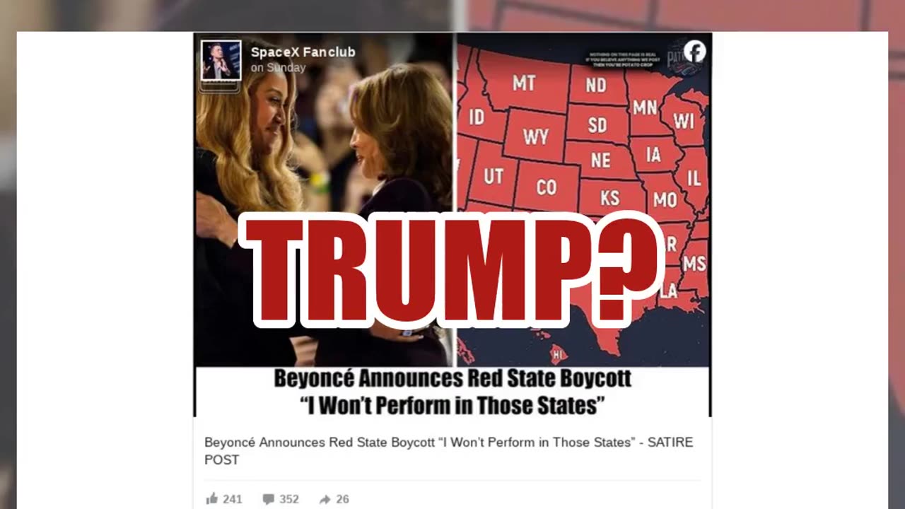 Fact Check: Beyoncé Did NOT Say She Wouldn't Perform In Red States -- Story Had Satire Label