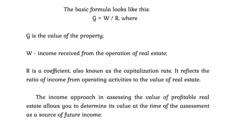 We find the value of real estate knowing its profitability