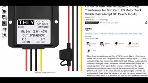 24V to 12V Step Down Voltage Converter, DC DC Converter 30A 360W