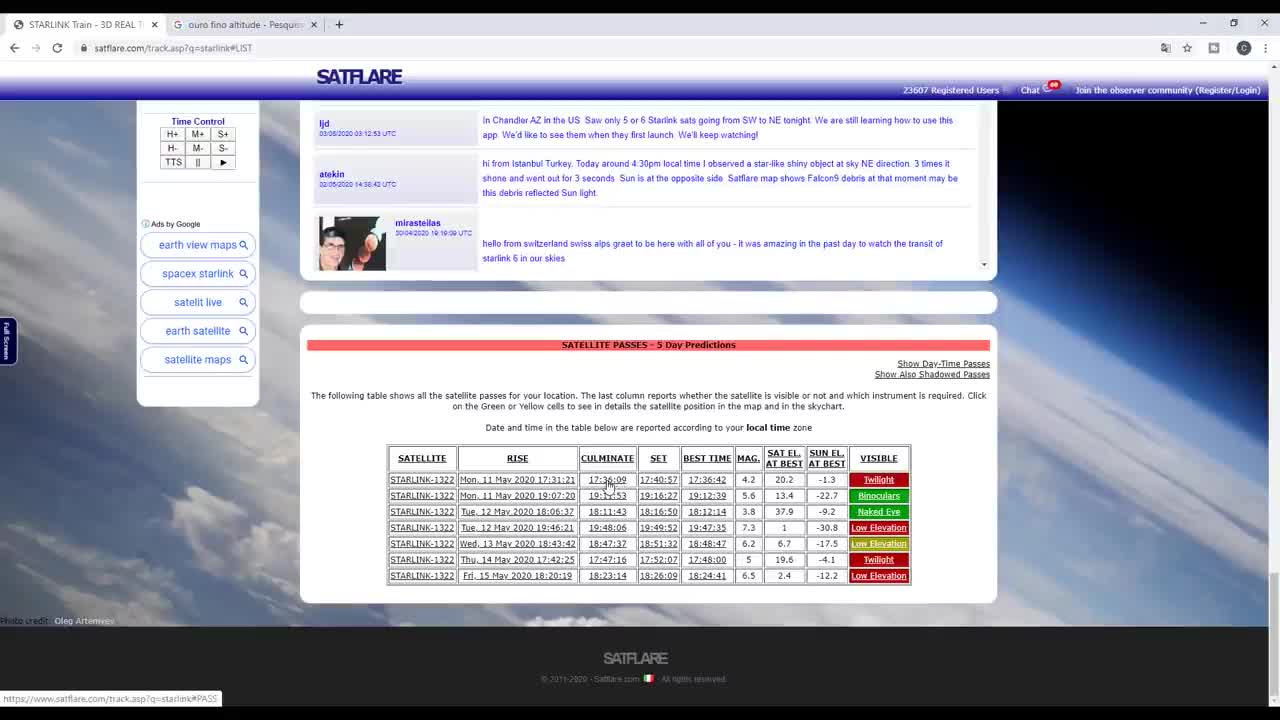 how to view spacex satellites from home starlink