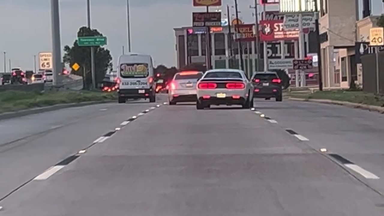 Cars Swing Through Multiple Lanes In Houston