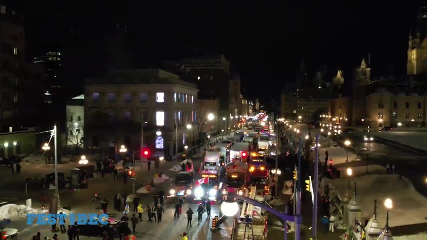 OTTAWA FREEDOM CONVOY DAY-NIGHT DRONE