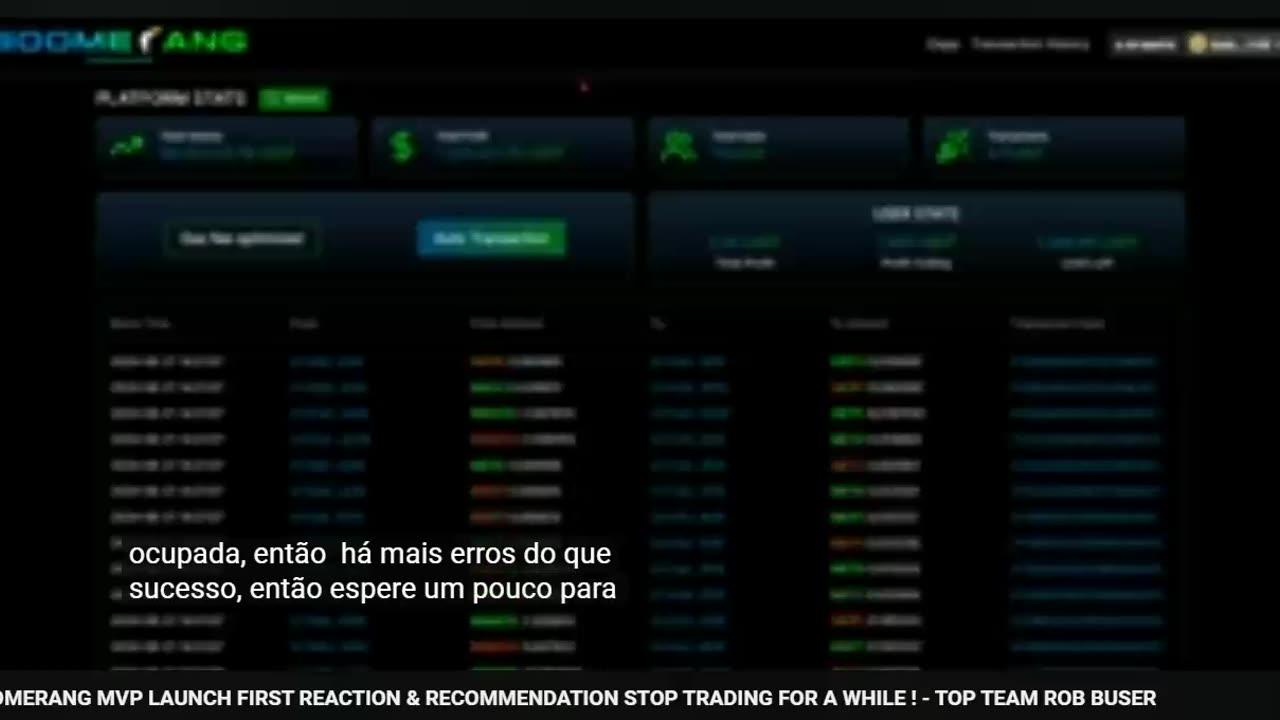 BOOMERANG MVP LAUNCH FIRST REACTION & RECOMMENDATION STOP TRADING FOR A WHILE ! - TOP TEAM ROB BUSER