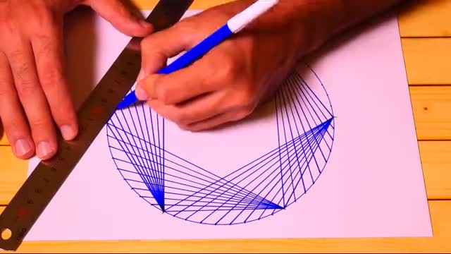 Learn To Draw Geometric Star Of David Crossed In Straight Lines Pattern