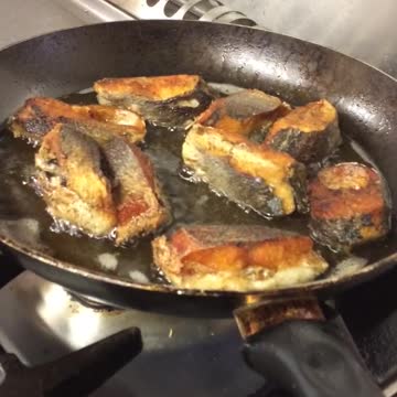 Cooking food in the kitchen