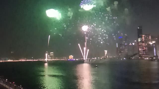 Fireworks in the middle of the sea