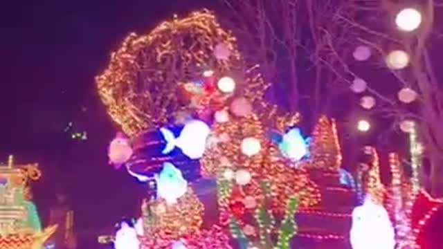 Amusement park parade scene video