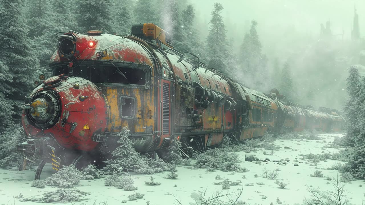 Steampunk Train Shelter. Post Apocalyptic Sci-Fi Ambiance for Sleep, Study, Relaxation