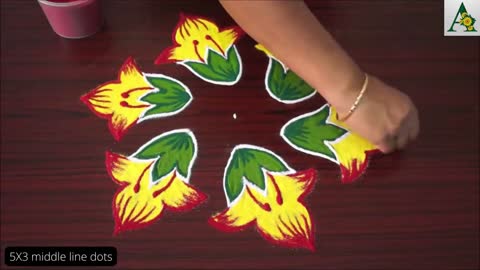 Simple Beautiful flower Rangoli 2022