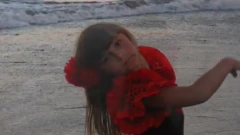 Girl dancing on the water