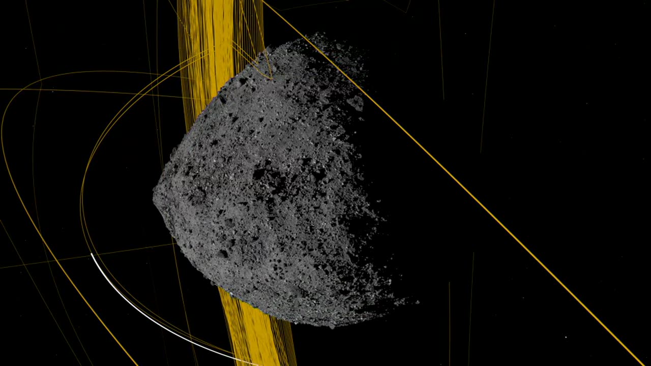 OSIRIS Slings Orbital Web Around Asteroid to Capture Sample 4K | Skyward Visions |