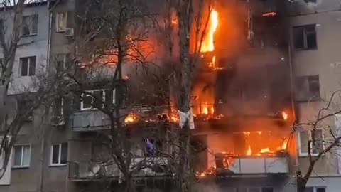 Nikolaev - burning building