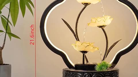 Elegant Lotus Waterfall Fountain – Classic & Modern Zen Decor 💧✨
