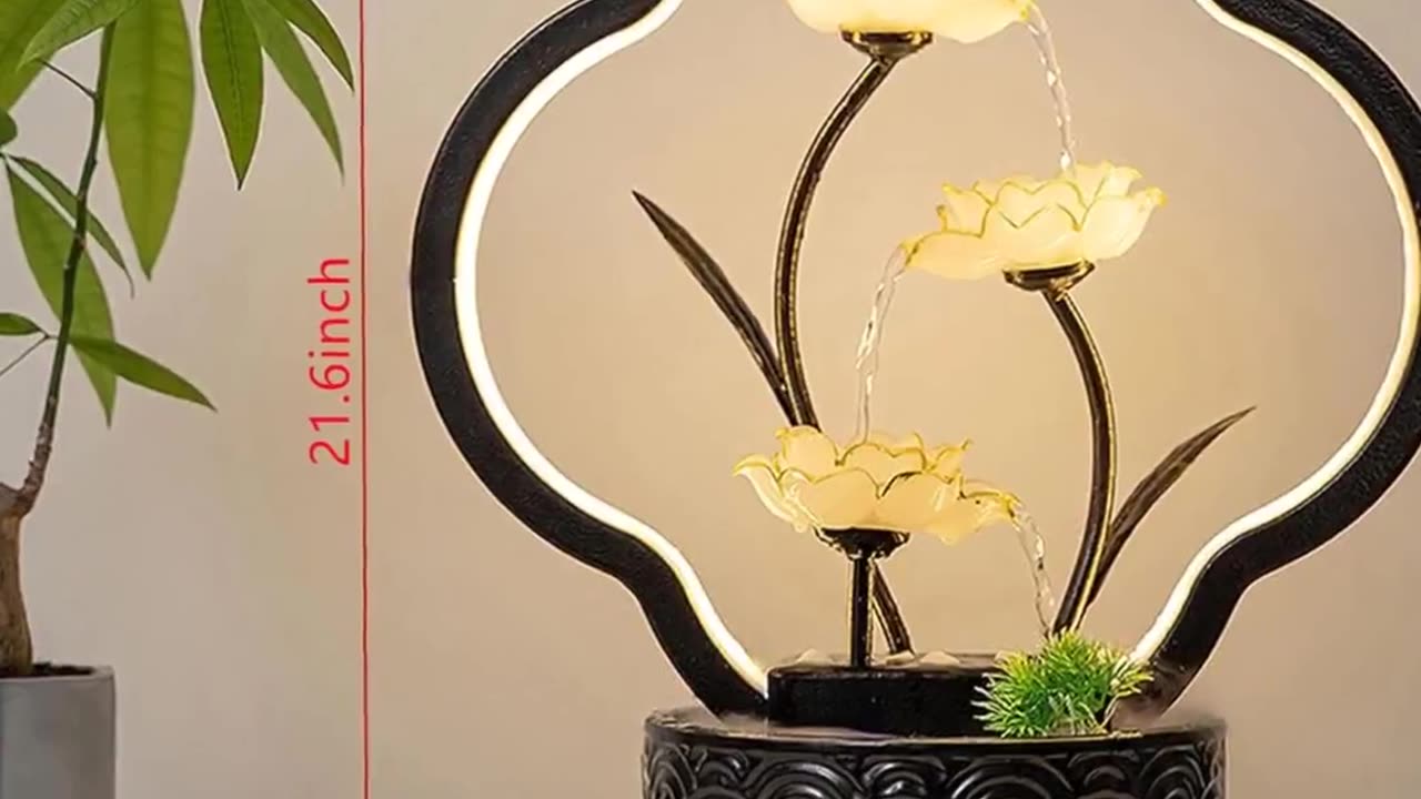 Elegant Lotus Waterfall Fountain โ Classic & Modern Zen Decor ๐งโจ