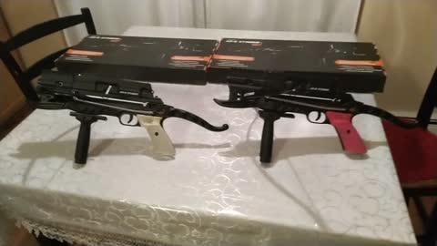 Assembled AR 6 stinger steambow pistol crossbows