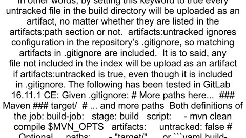 Gitlab artifacts and untracked