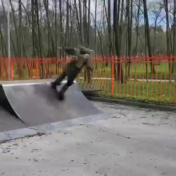 Ukrainian troops are busy in shooting video of skating
