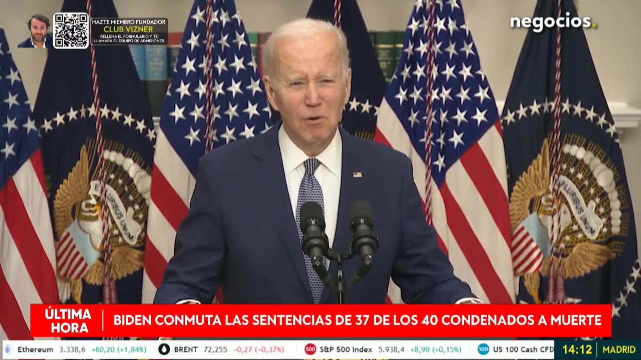 ÚLTIMA HORA | Biden conmuta las sentencias de 37 de los 40 condenados a muerte