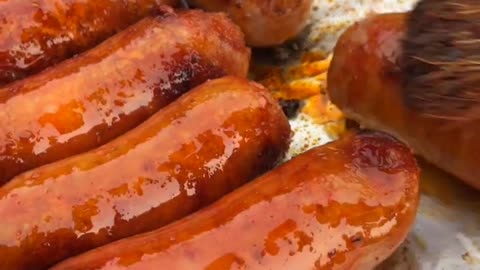 Grandma baked ham sausage with tin foil