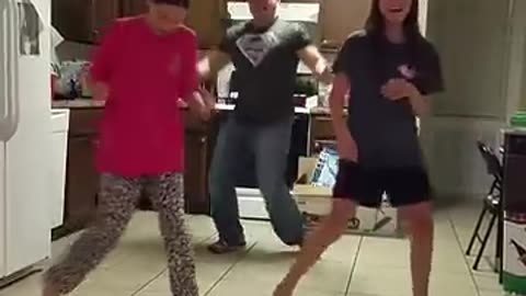 Dad surprises kids.