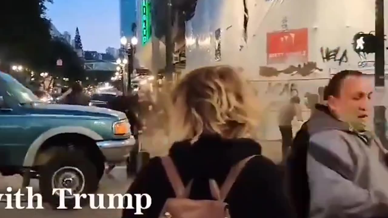 Driving Thru Antifa Rock Blocks