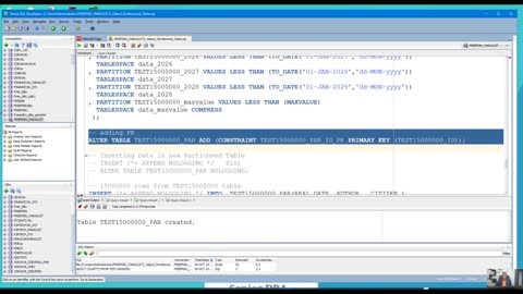 How to Create and Manage Partitioned Table with more 15 000 000 rows in Oracle 23c