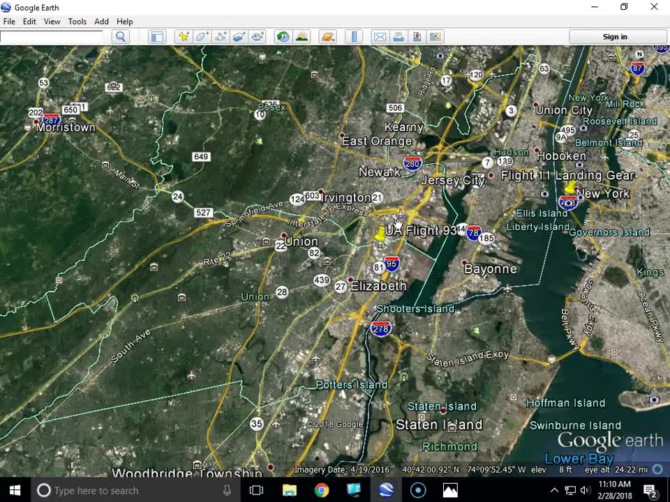 911 Terrorist Attack Locations using Google Earth.