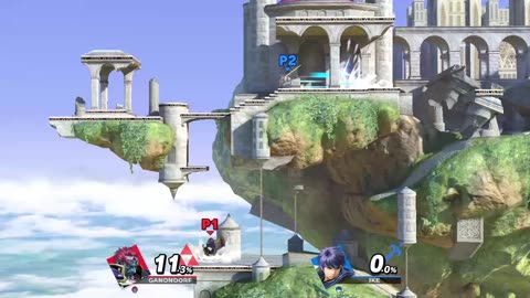Ganondorf vs Ike on Temple (Super Smash Bros Ultimate)