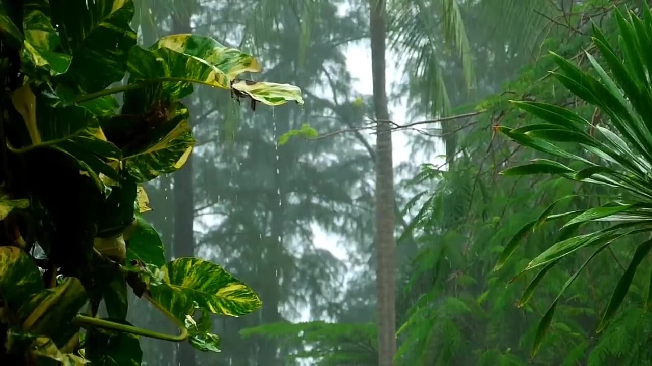 Tropical Rainforest Rain Sound for Sleeping, Studying, meditation, Relaxation