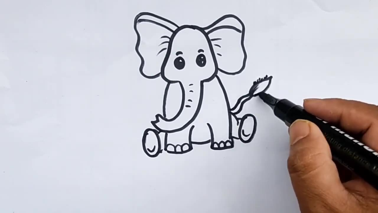 How to draw baby Elephant