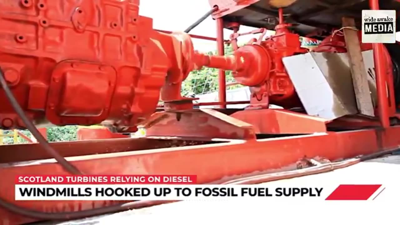 Diesel generators are used to keep Scotland's wind turbines working