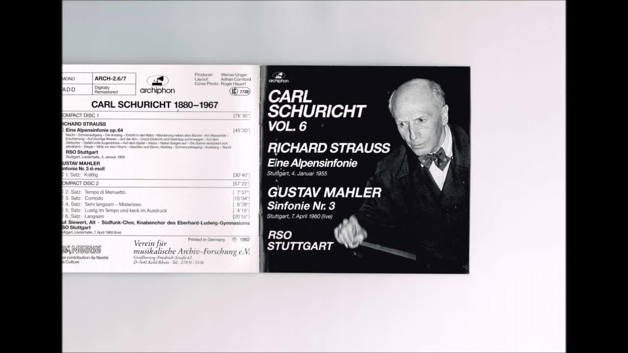 Mahler - Symphony No.3 partⅠ Schuricht Stuttgart live