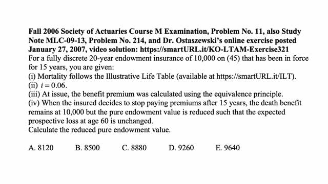 Exam LTAM exercise for June 1, 2021