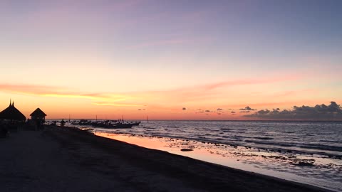 Beautiful sunset on a paradise beach