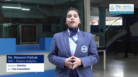 Batch 2023-25 Placements - Ms. Manasvi Pathak at Deloitte at PIBMPune