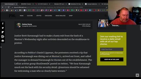 Justice Kavanaugh had to leave restaurant, because of Antifa