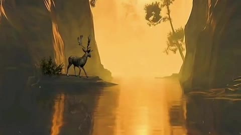 deer at sunset