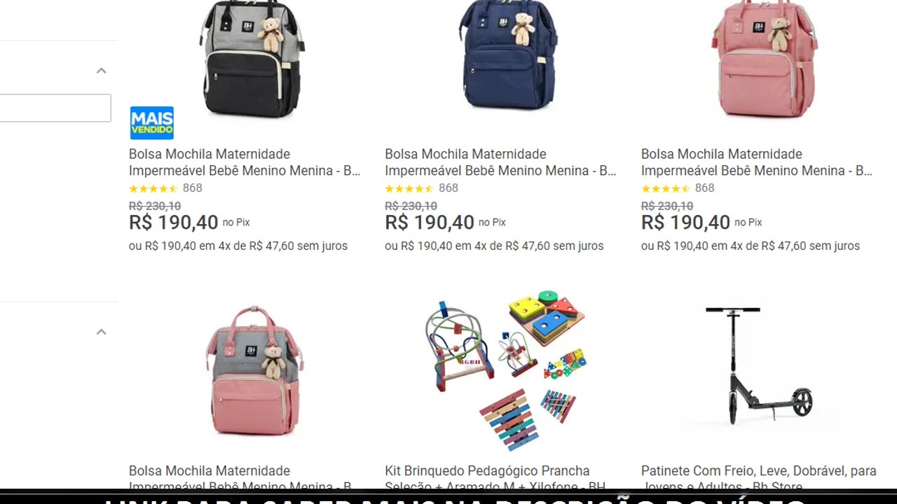 Bolsa Mochila Maternidade Impermeável Bebê Menino Menina MAGAZINEANV