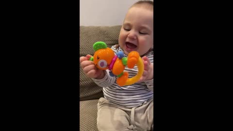 cute baby playing