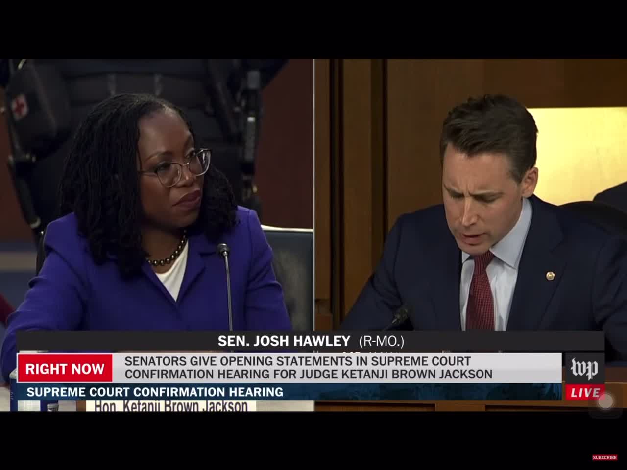 Josh Hawley goes over Biden’s nominee long history of light sentencing to pedophiles.