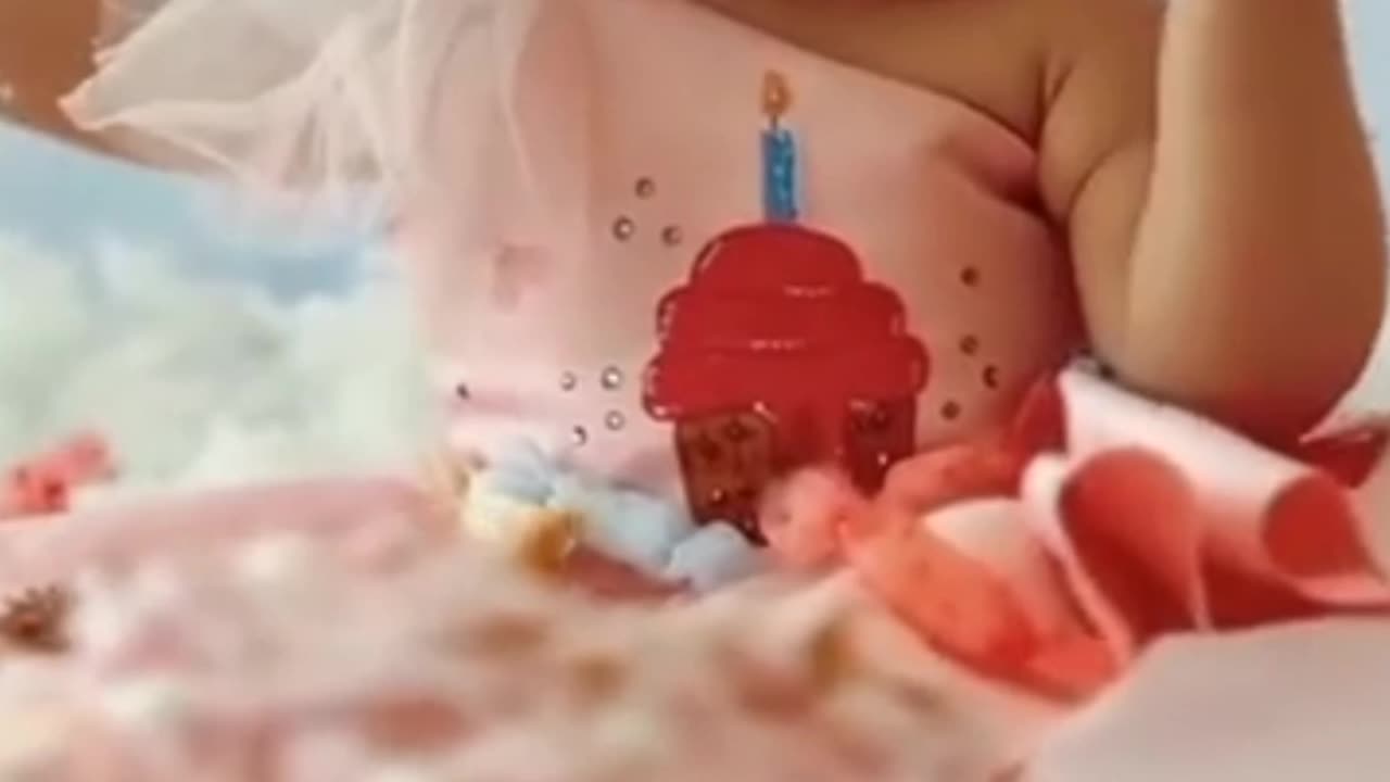 Baby having fun with cakes lol funny moments