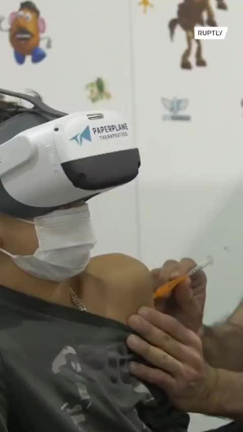 Canadian Covid vaccination centre soothes children's anxiety with VR headsets