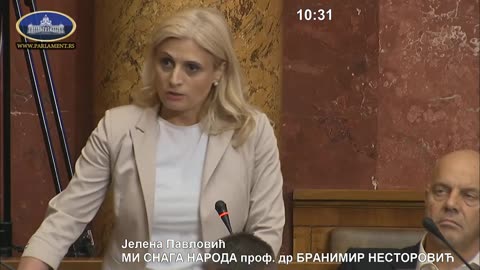 Јелена Павловић - Прва посебна седница Народне скупштине Републике Србије 01.05.2024